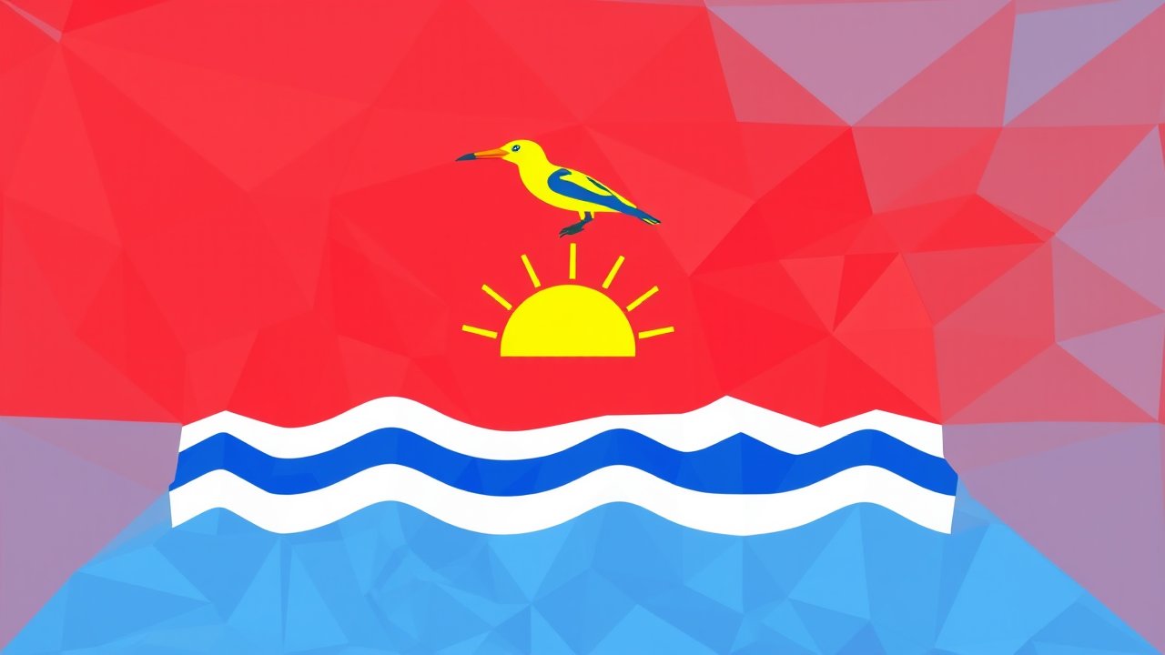 Flag of Kiribati 🇰🇮 in low-poly geometric style