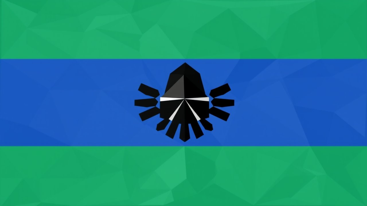 Flag of Lesotho 🇱🇸 in low-poly geometric style