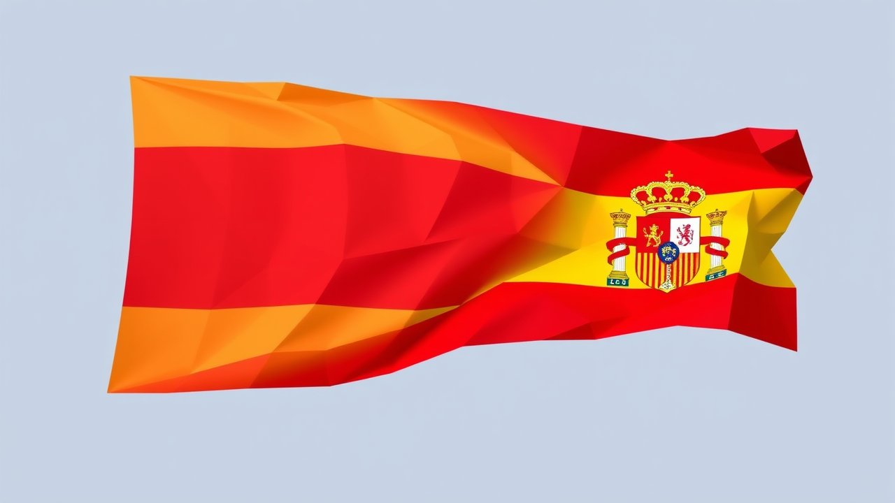 Flag of Spain 🇪🇸 in low-poly geometric style