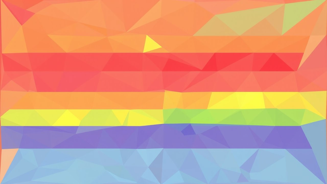 Flag of Pride 🏳️‍🌈 (Rainbow) in low-poly geometric style