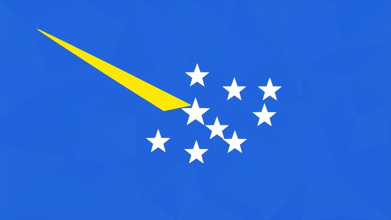 Flag of Bosnia and Herzegovina 🇧🇦 in low-poly geometric style