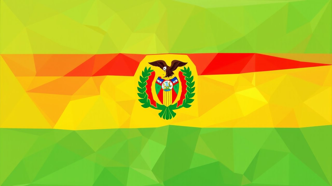 Flag of Bolivia 🇧🇴 in low-poly geometric style