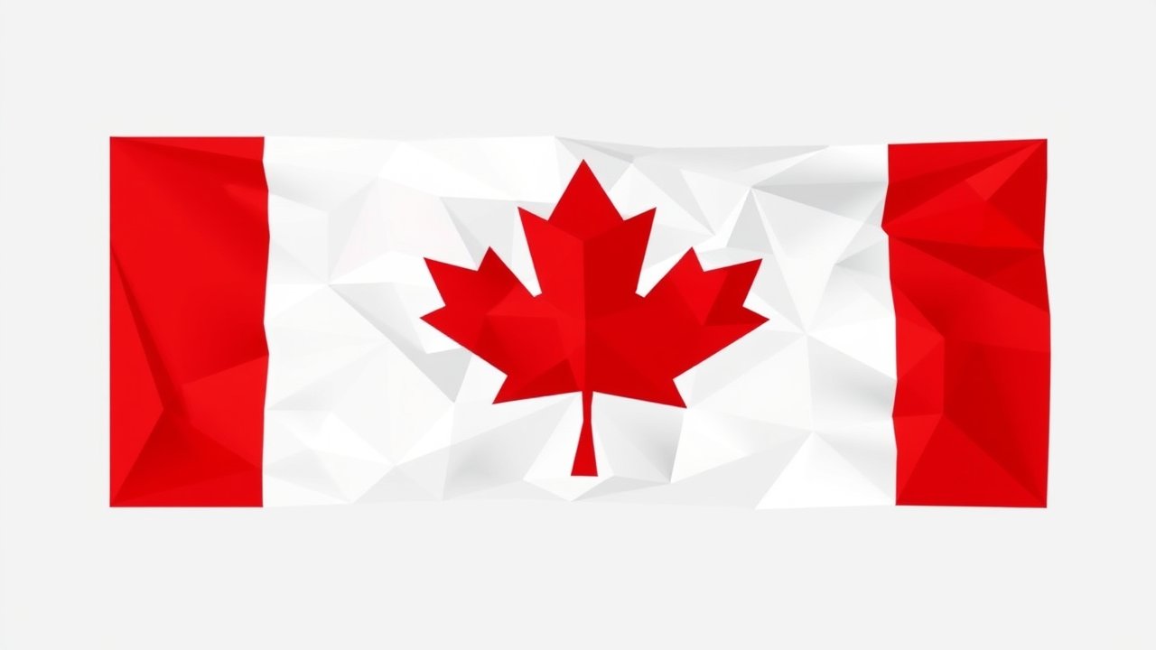 Flag of Canada 🇨🇦 in low-poly geometric style