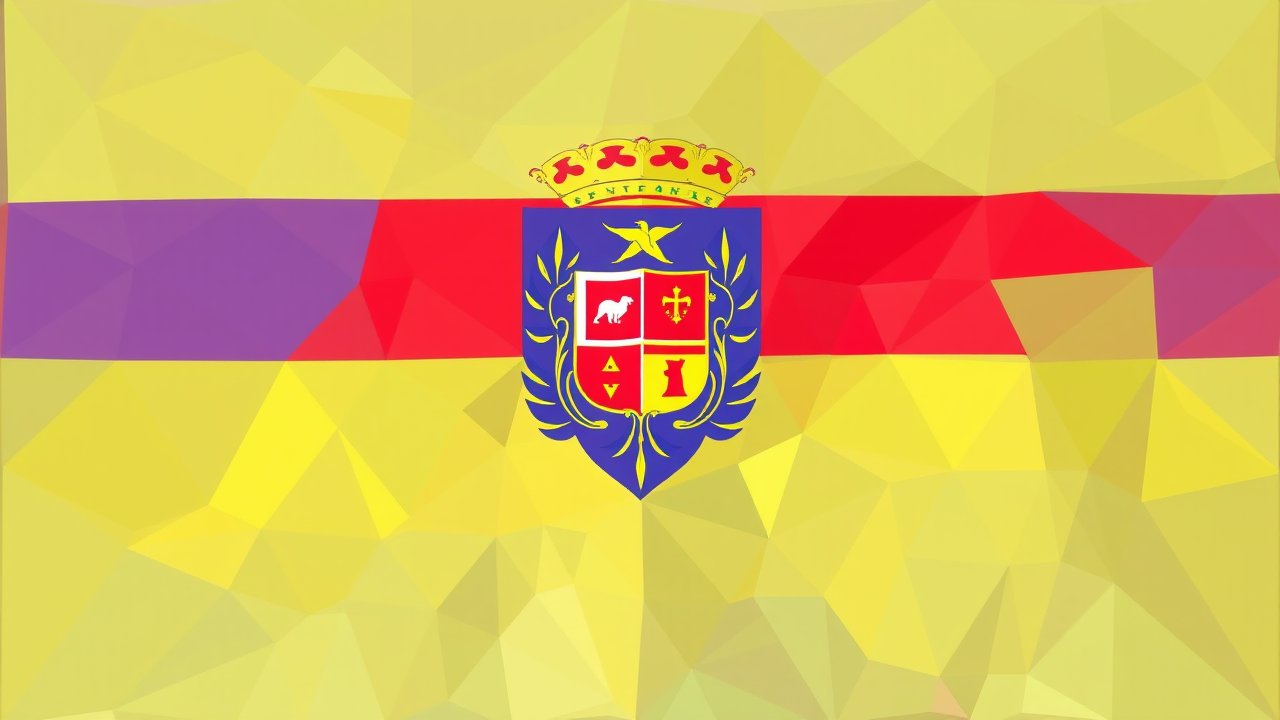 Flag of Andorra 🇦🇩 in low-poly geometric style