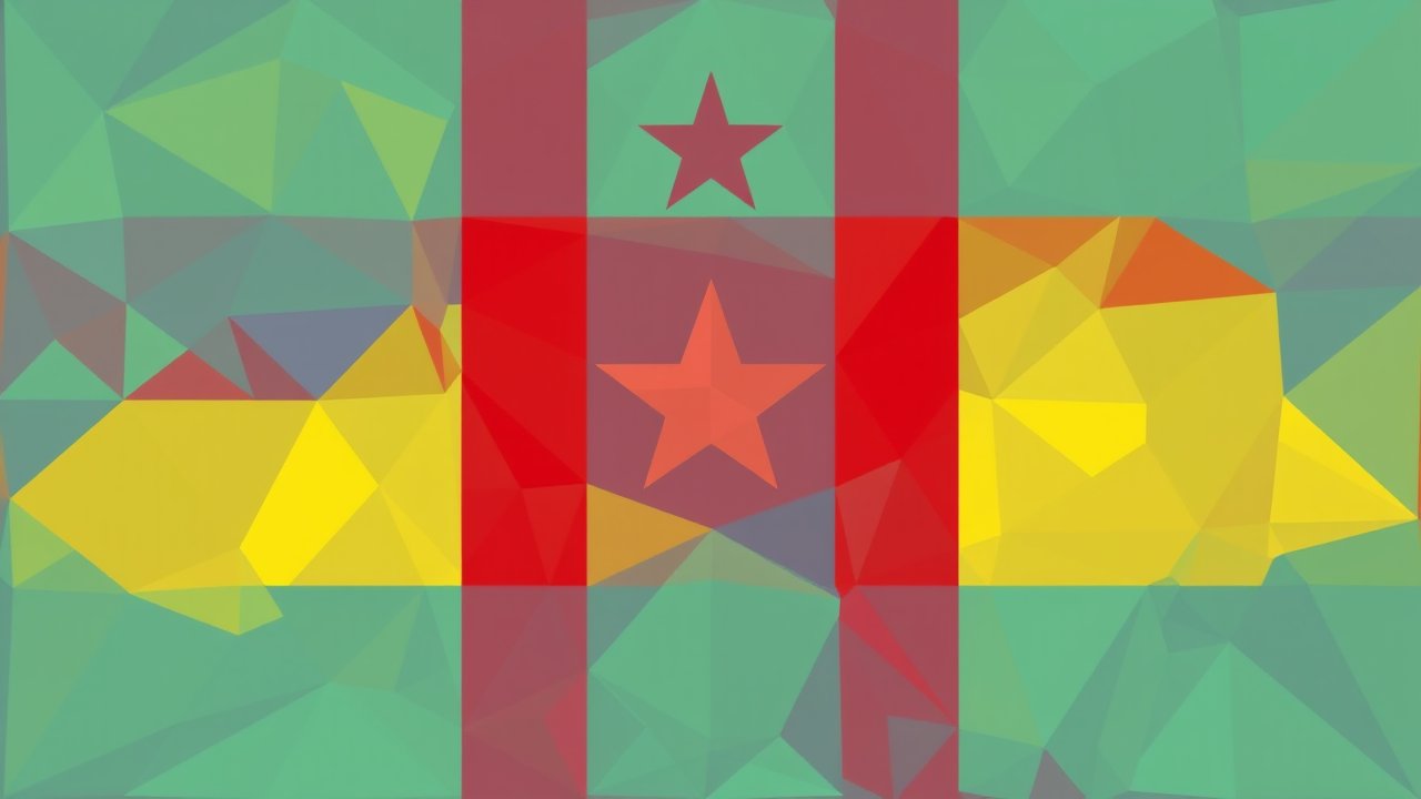 Flag of Chad 🇹🇩 in low-poly geometric style