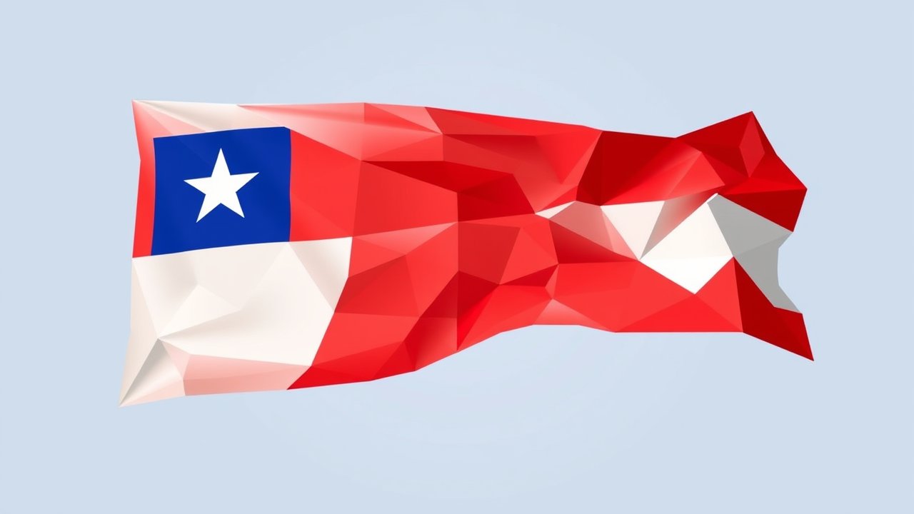 Flag of Chile 🇨🇱 in low-poly geometric style