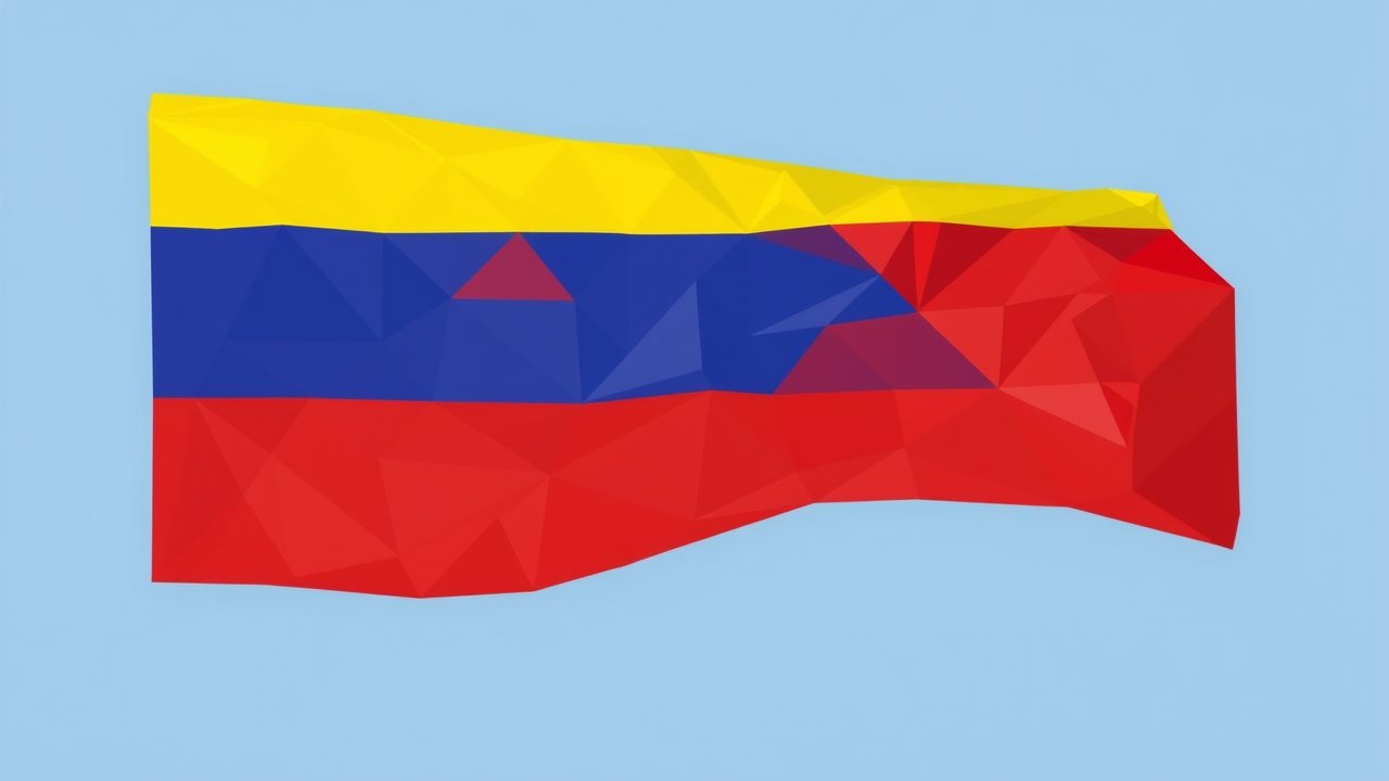 Flag of Colombia 🇨🇴 in low-poly geometric style