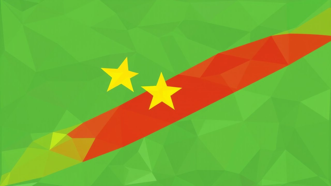 Flag of Congo 🇨🇬 in low-poly geometric style