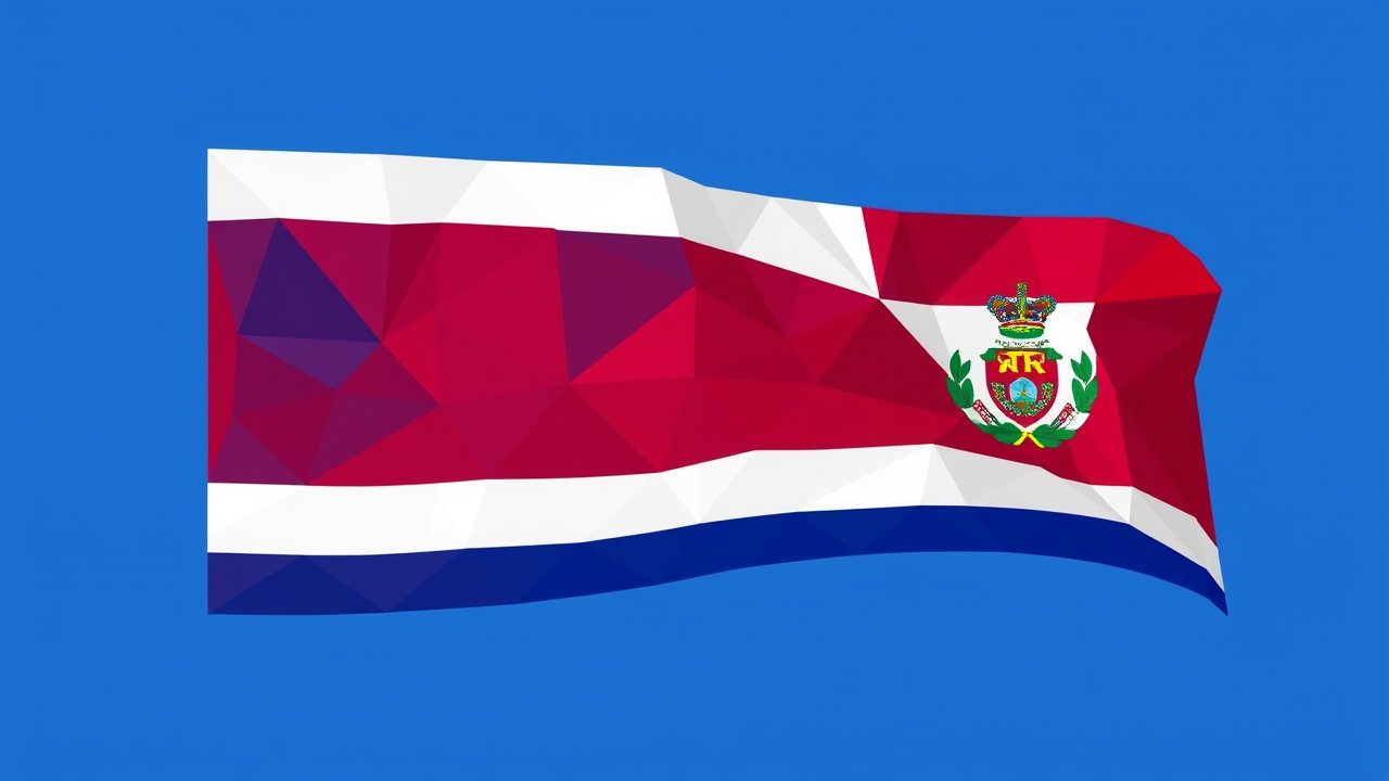 Flag of Costa Rica 🇨🇷 in low-poly geometric style