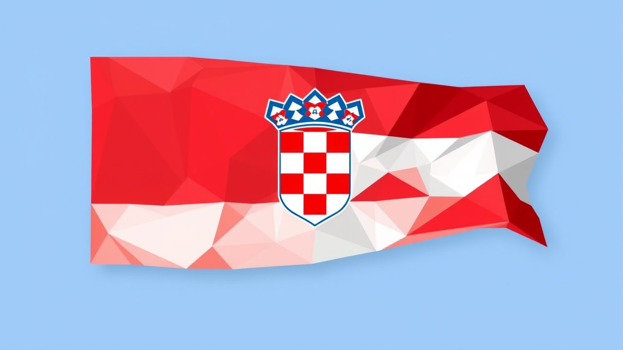 Flag of Croatia 🇭🇷 in low-poly geometric style