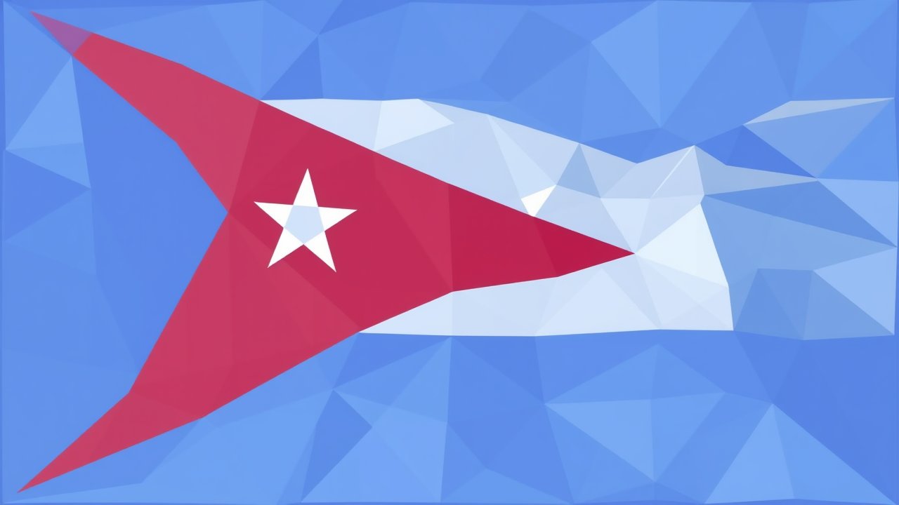 Flag of Cuba 🇨🇺 in low-poly geometric style