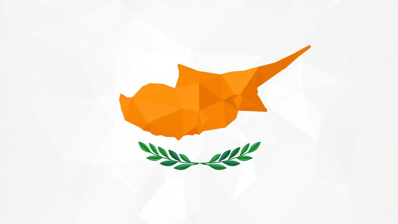 Flag of Cyprus 🇨🇾 in low-poly geometric style