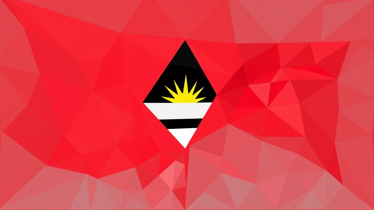 Flag of Antigua and Barbuda 🇦🇬 in low-poly geometric style