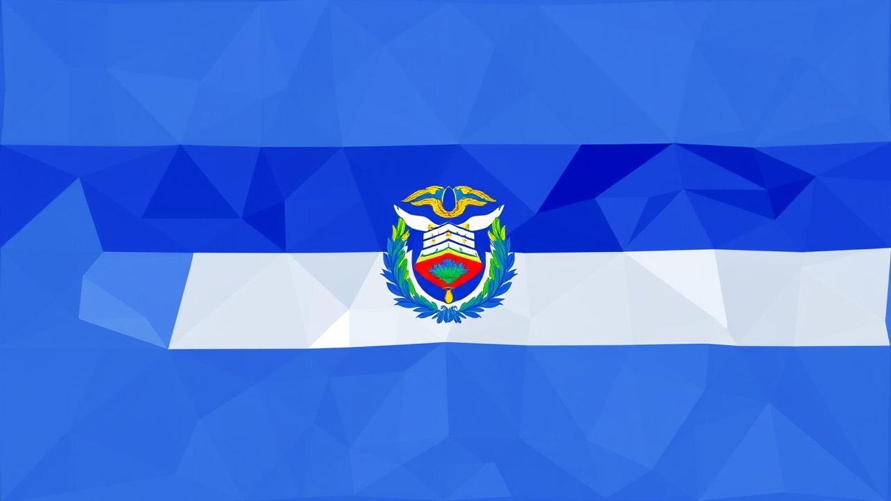 Flag of El Salvador 🇸🇻 in low-poly geometric style