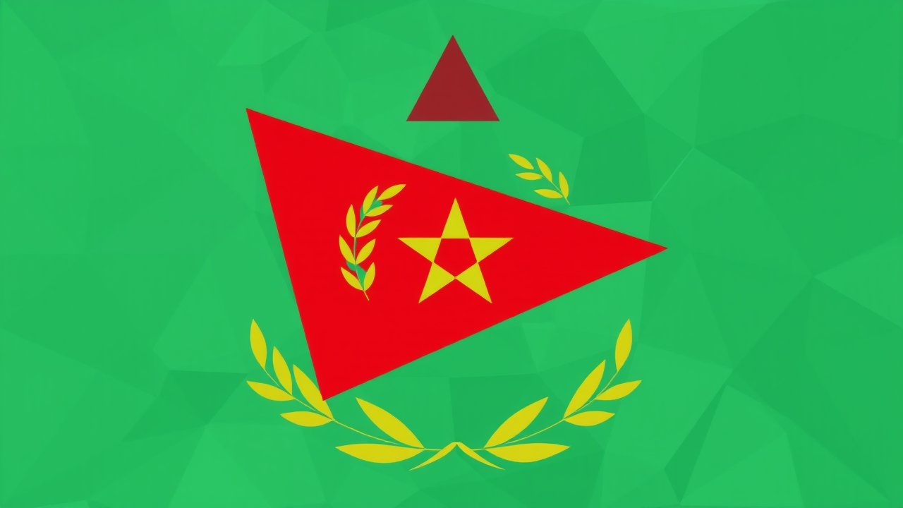 Flag of Eritrea 🇪🇷 in low-poly geometric style