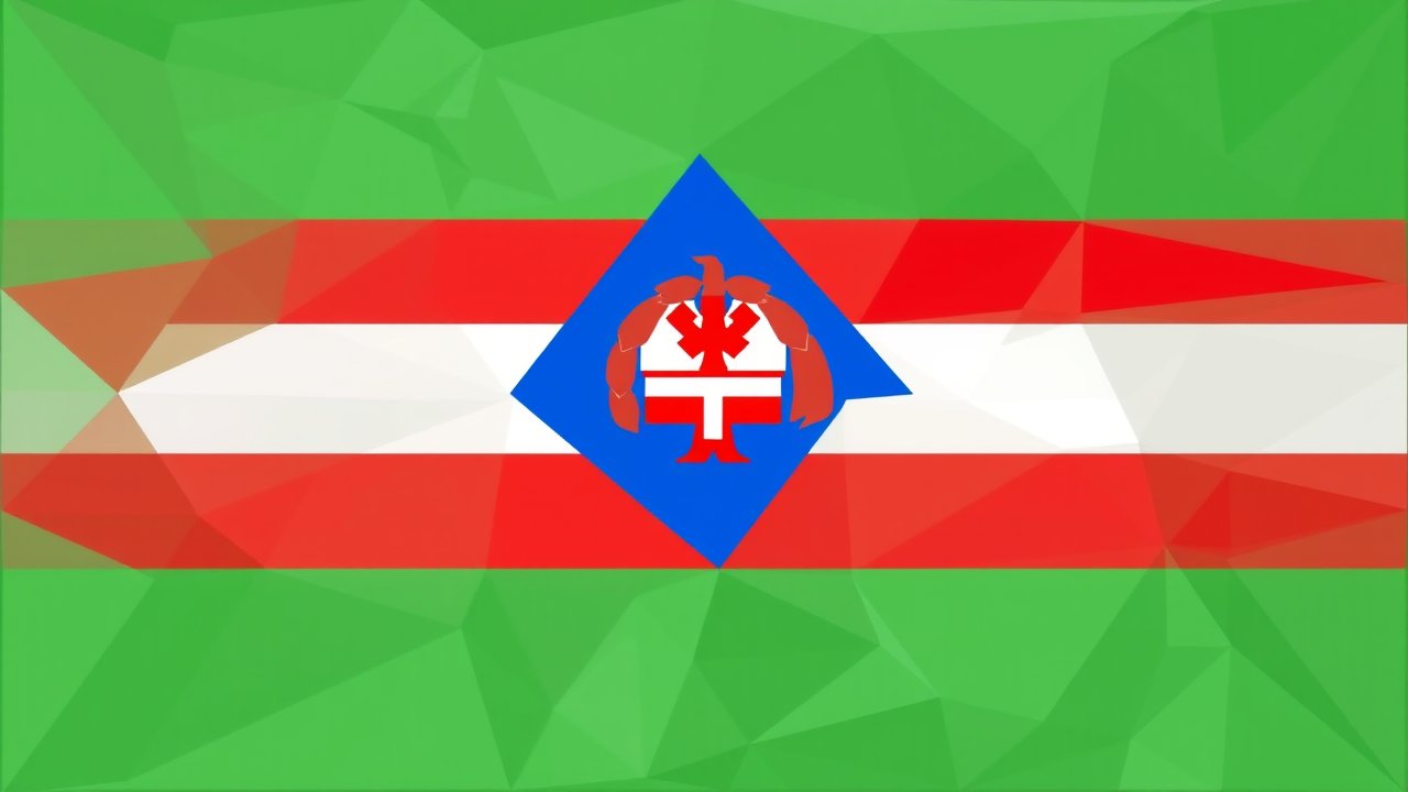 Flag of Equatorial Guinea 🇬🇶 in low-poly geometric style