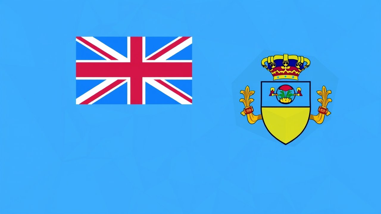 Flag of Fiji 🇫🇯 in low-poly geometric style