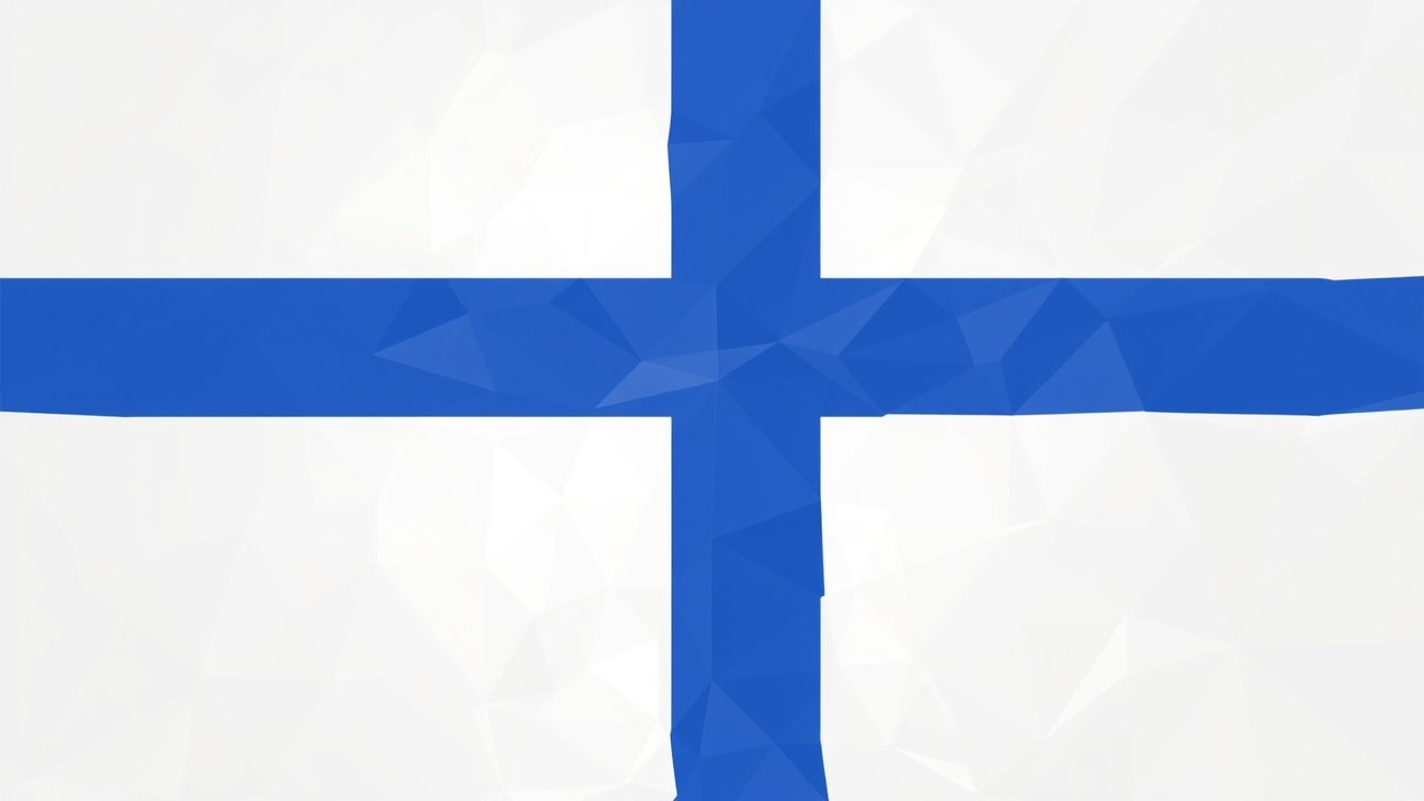 Flag of Finland 🇫🇮 in low-poly geometric style