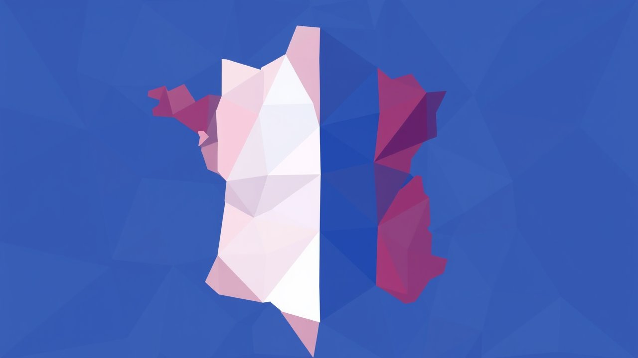 Flag of France 🇫🇷 in low-poly geometric style