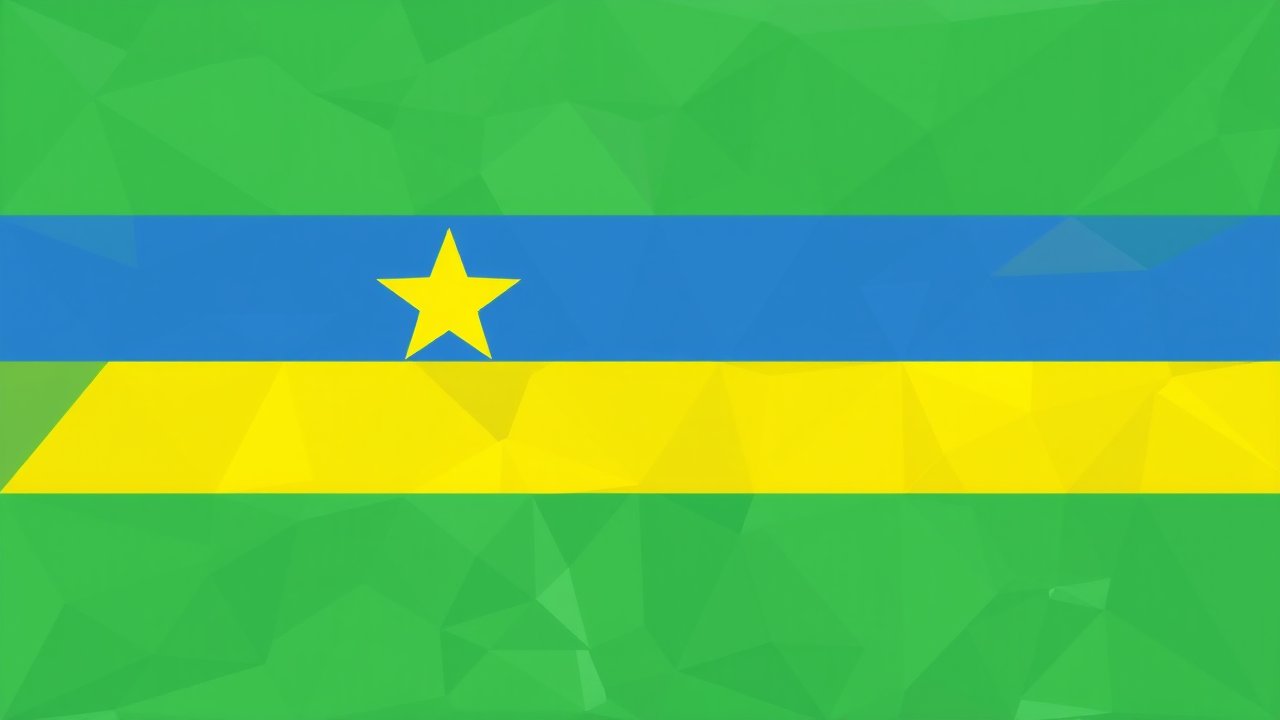 Flag of Gabon 🇬🇦 in low-poly geometric style