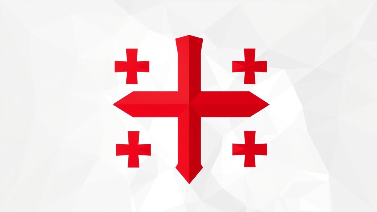 Flag of Georgia 🇬🇪 in low-poly geometric style