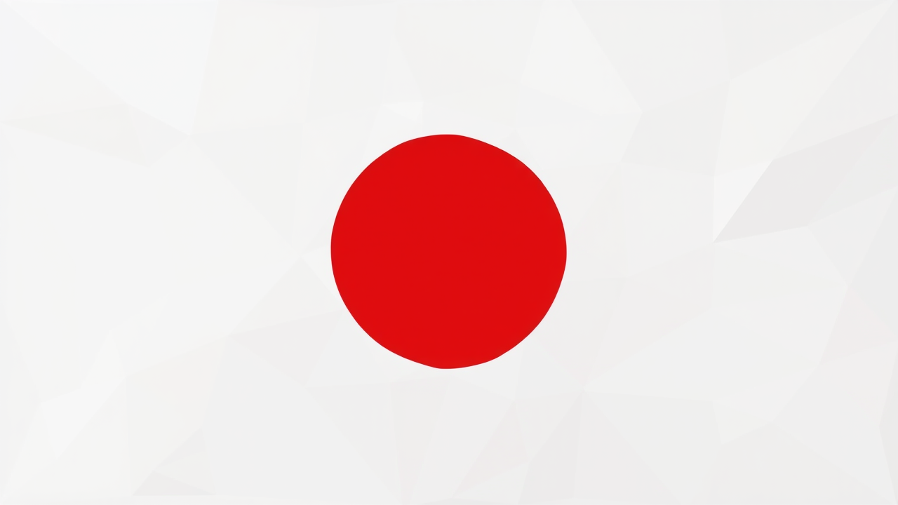Flag of Japan in low-poly geometric style