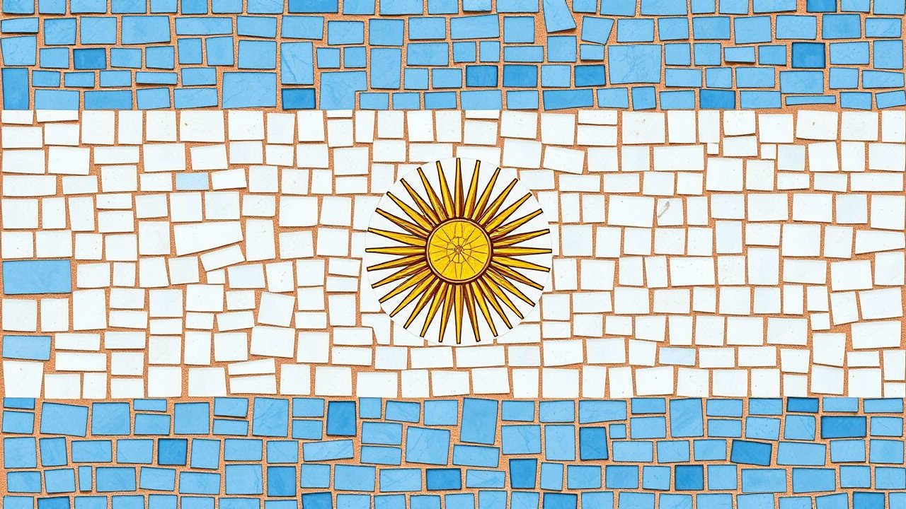 Flag of Argentina 🇦🇷 in mosaic tiles style