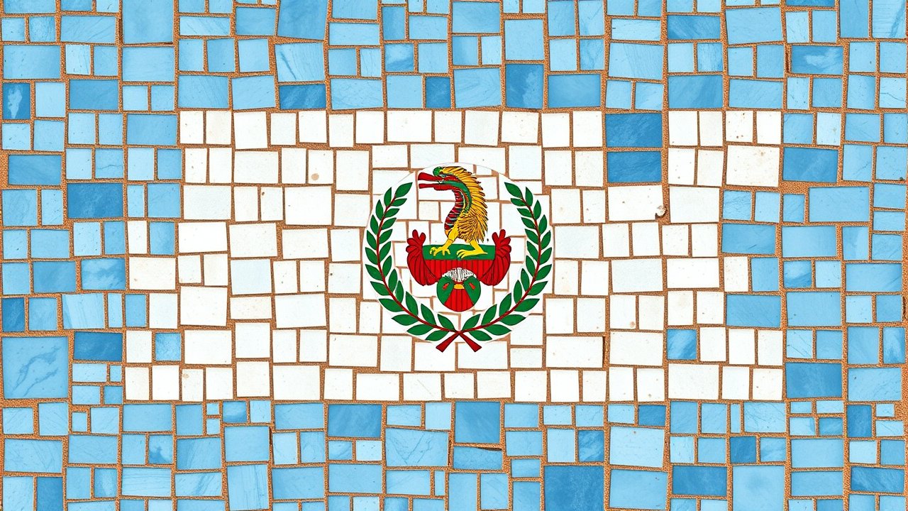 Flag of Guatemala 🇬🇹 in mosaic tiles style