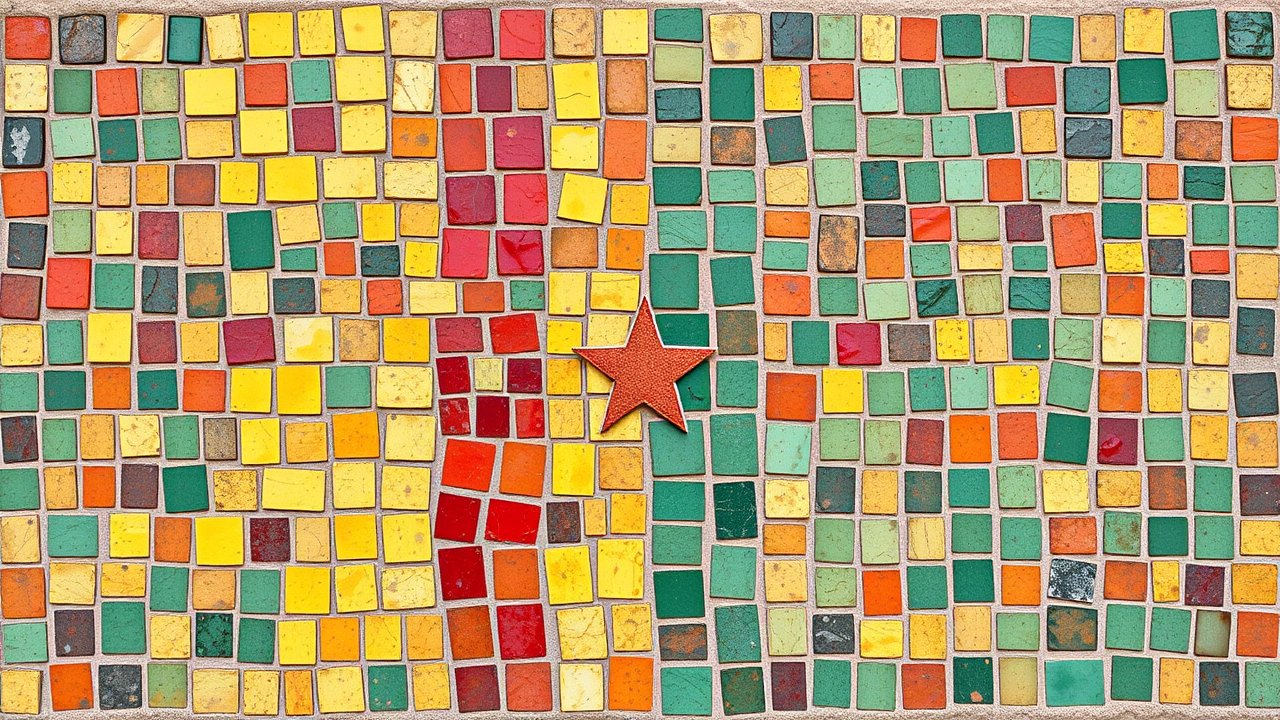 Flag of Guinea 🇬🇳 in mosaic tiles style