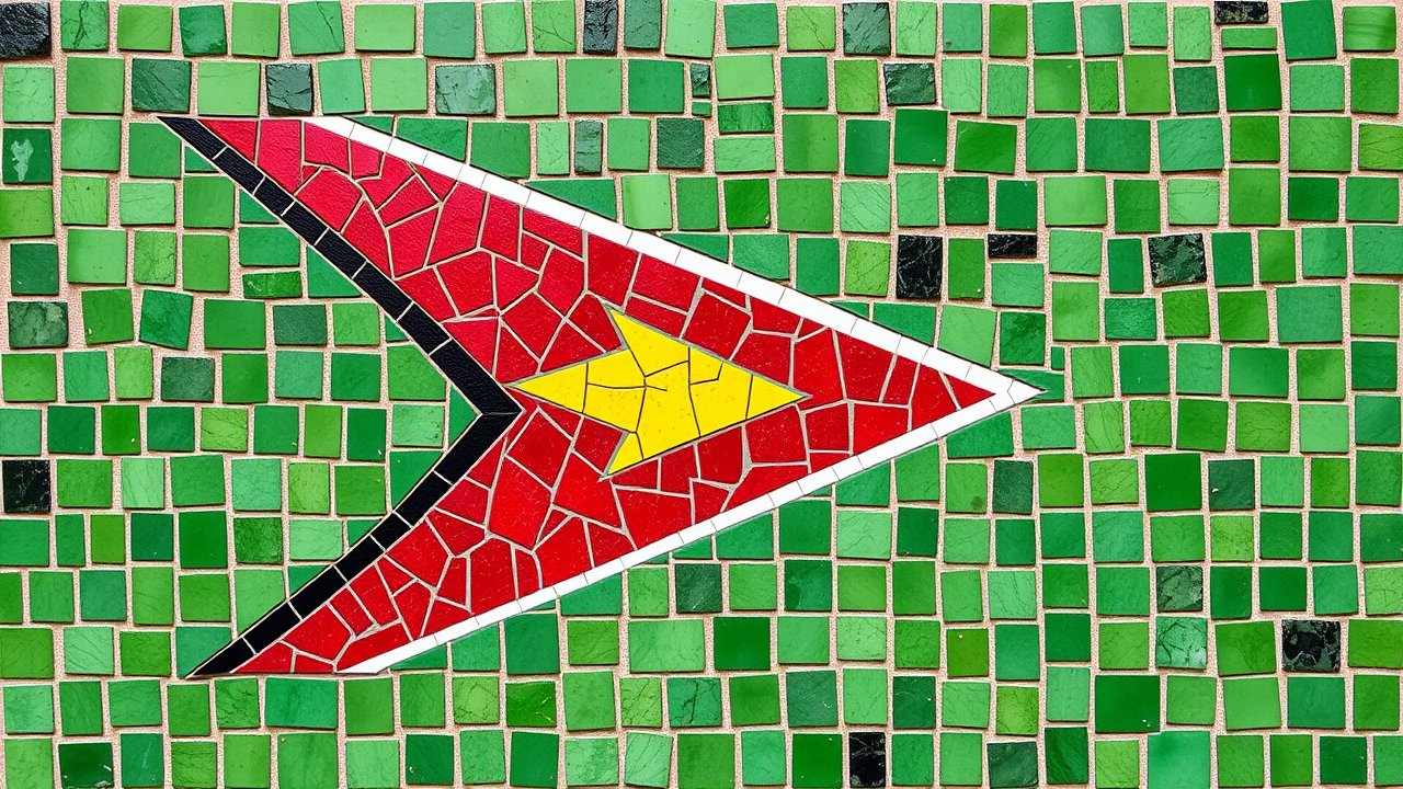 Flag of Guyana 🇬🇾 in mosaic tiles style