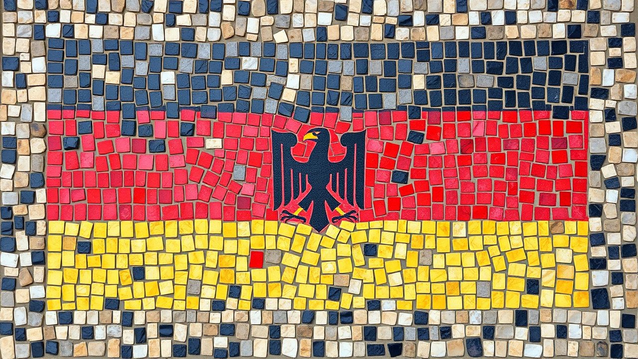 Flag of Germany 🇩🇪 in mosaic tiles style