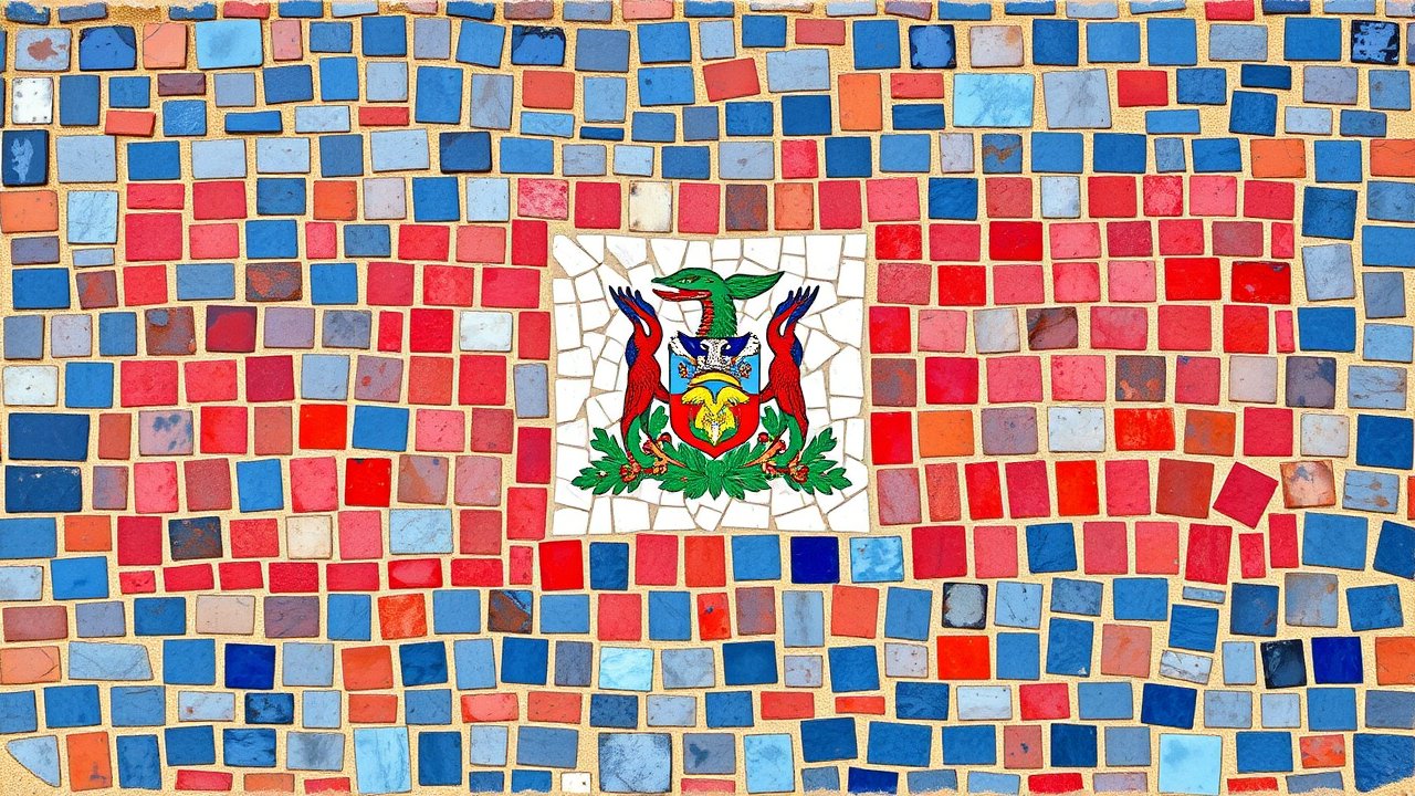 Flag of Haiti 🇭🇹 in mosaic tiles style