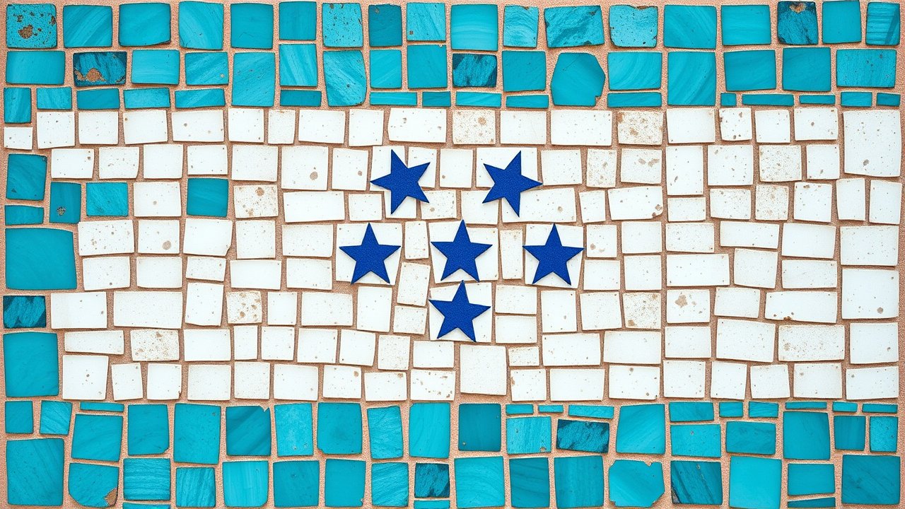 Flag of Honduras ðŸ‡ðŸ‡³ in mosaic tiles style