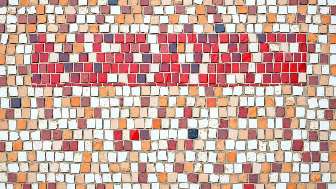 Flag of Indonesia 🇮🇩 in mosaic tiles style