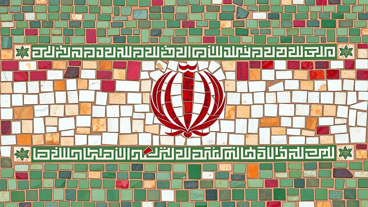 Flag of Iran 🇮🇷 in mosaic tiles style