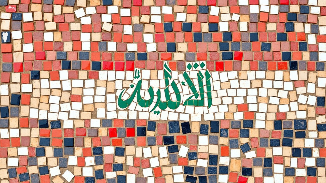 Flag of Iraq 🇮🇶 in mosaic tiles style