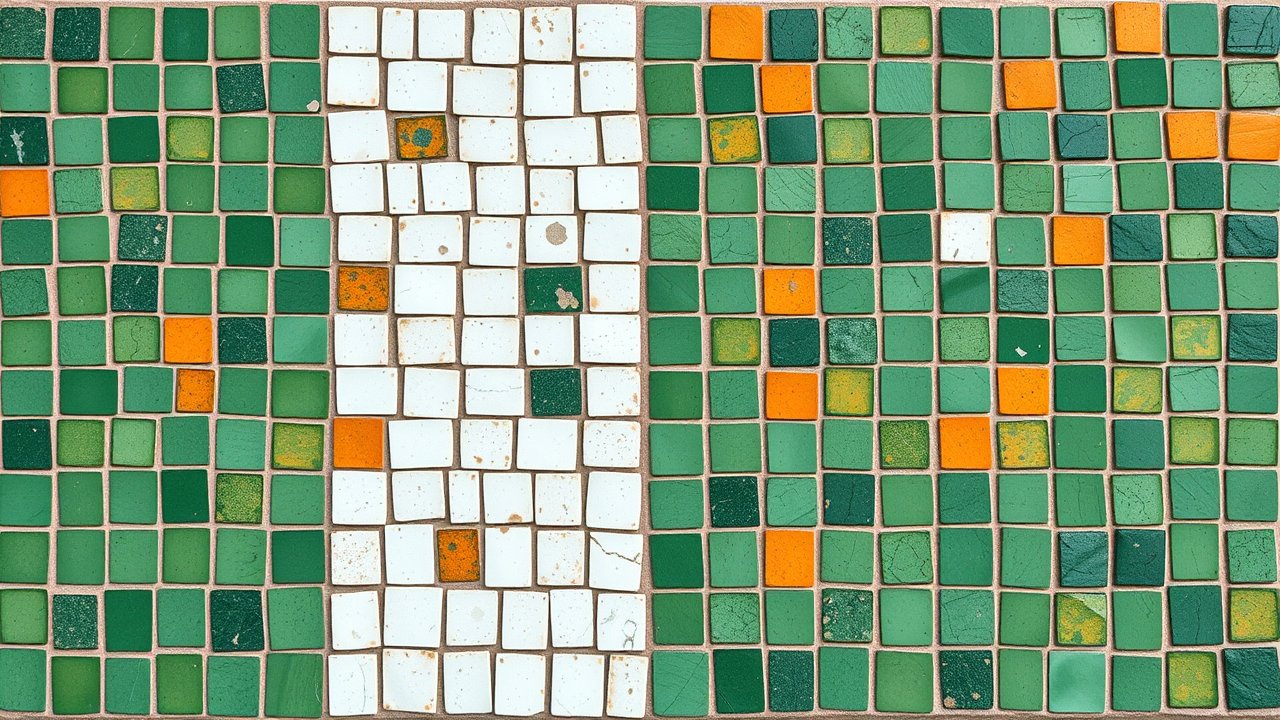 Flag of Ireland 🇮🇪 in mosaic tiles style