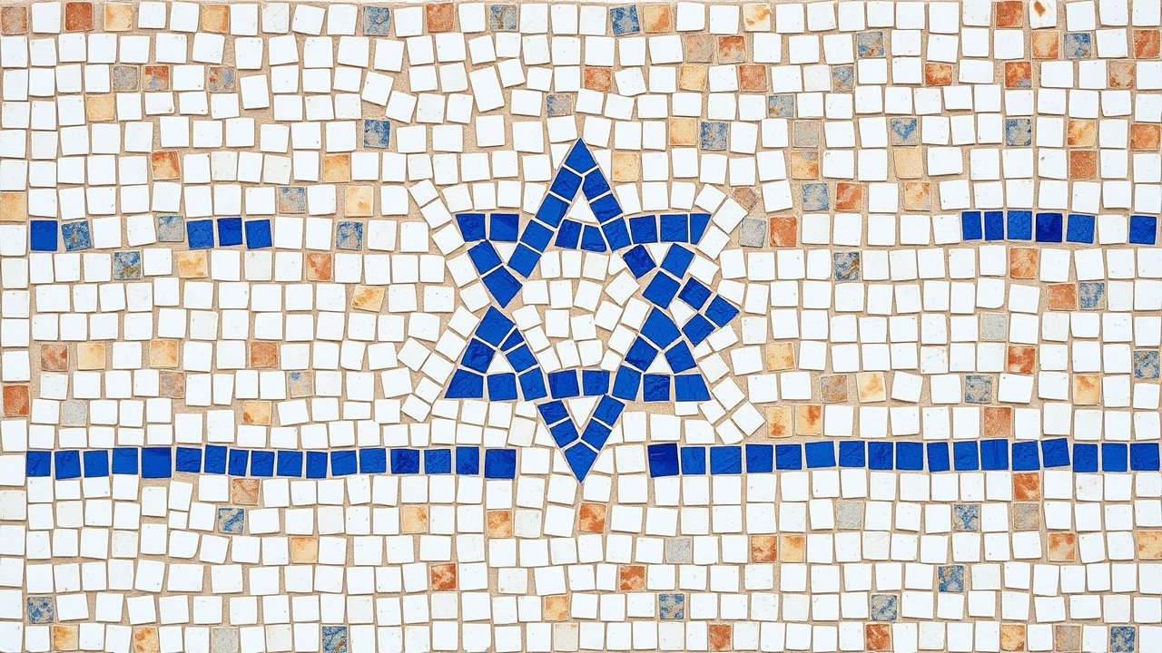 Flag of Israel 🇮🇱 in mosaic tiles style