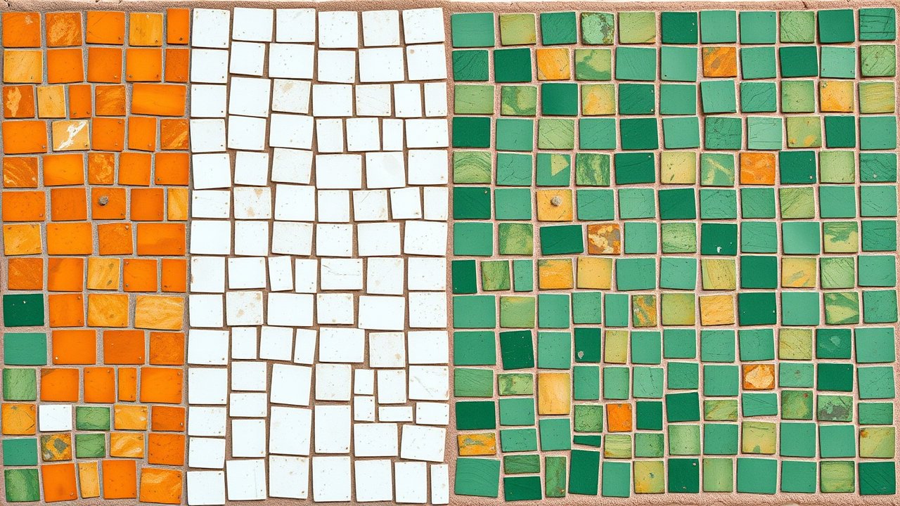 Flag of Côte d’Ivoire 🇨🇮 in mosaic tiles style