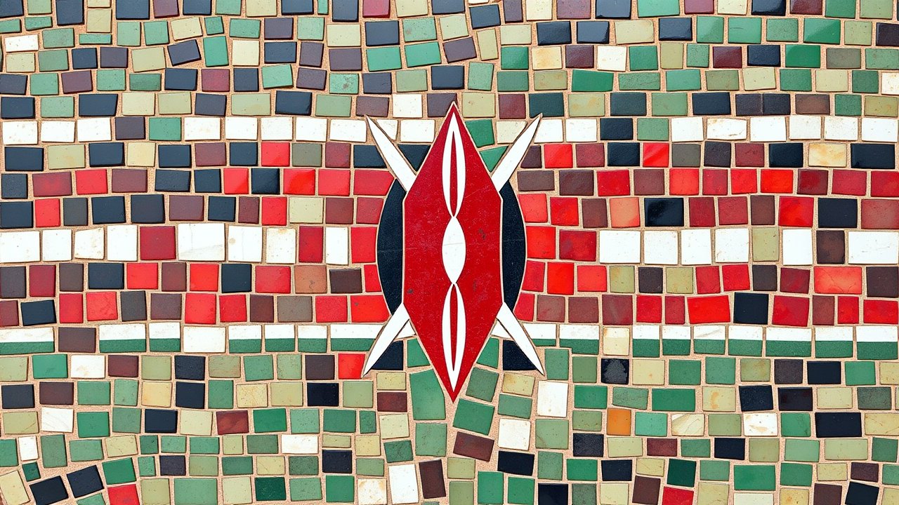 Flag of Kenya 🇰🇪 in mosaic tiles style