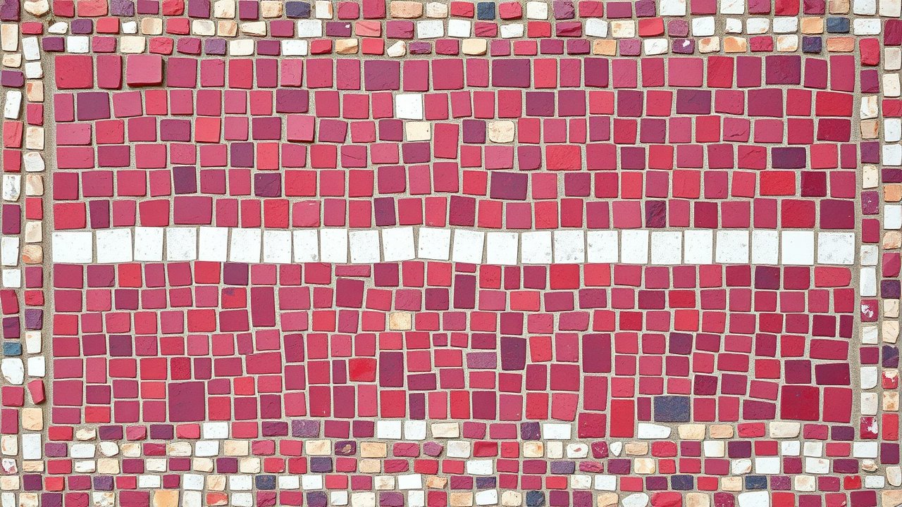 Flag of Latvia 🇱🇻 in mosaic tiles style