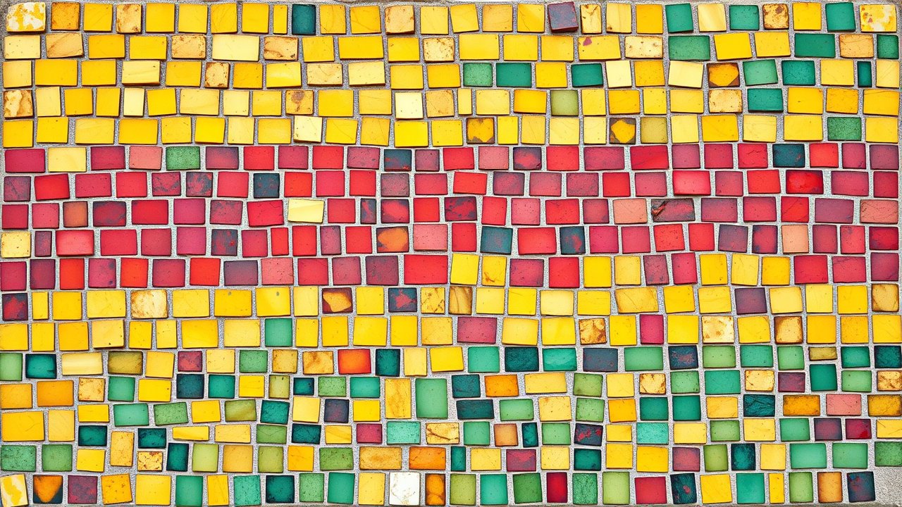 Flag of Lithuania 🇱🇹 in mosaic tiles style