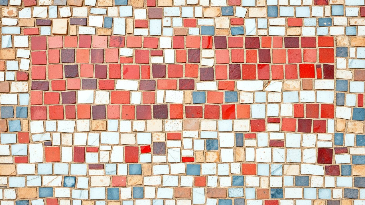 Flag of Luxembourg 🇱🇺 in mosaic tiles style