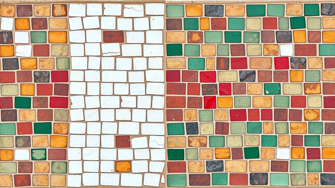 Flag of Madagascar 🇲🇬 in mosaic tiles style