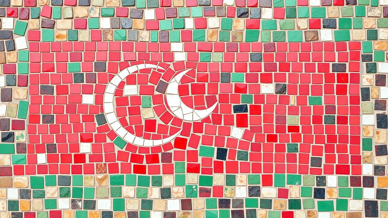 Flag of Maldives 🇲🇻 in mosaic tiles style