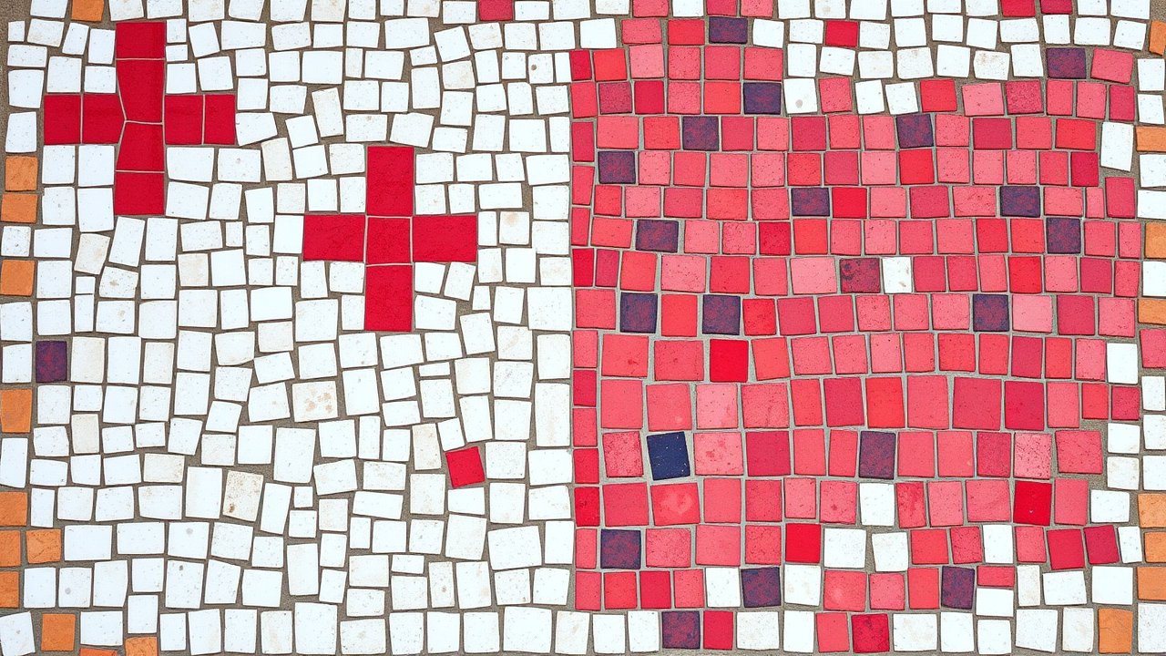 Flag of Malta 🇲🇹 in mosaic tiles style