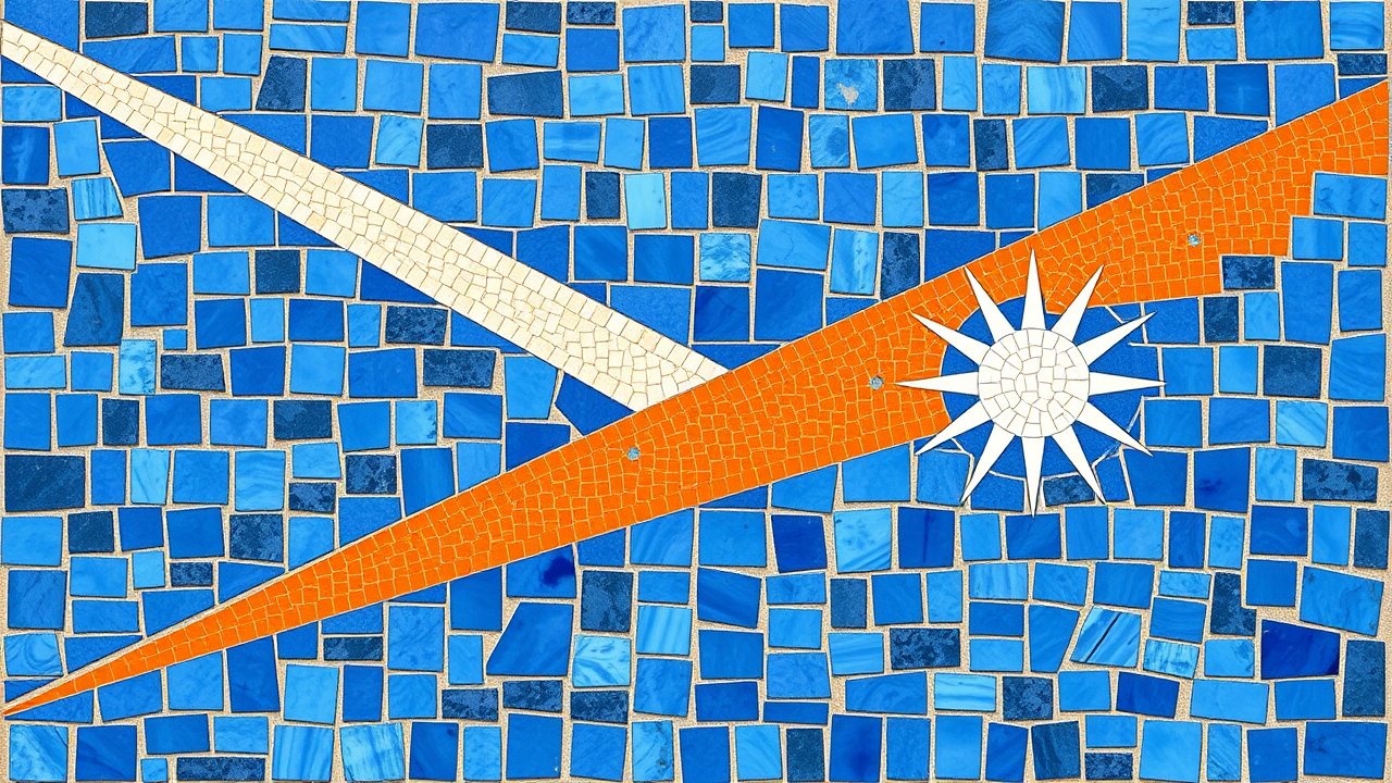 Flag of Marshall Islands 🇲🇠in mosaic tiles style