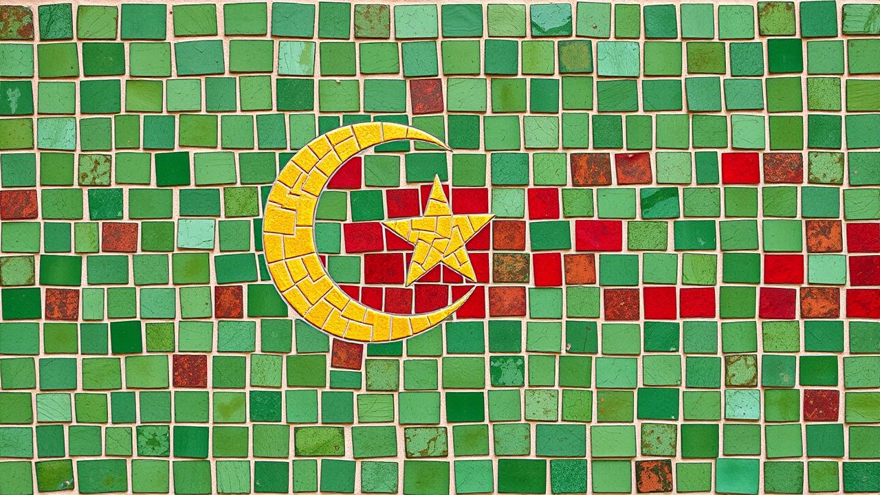 Flag of Mauritania 🇲🇷 in mosaic tiles style