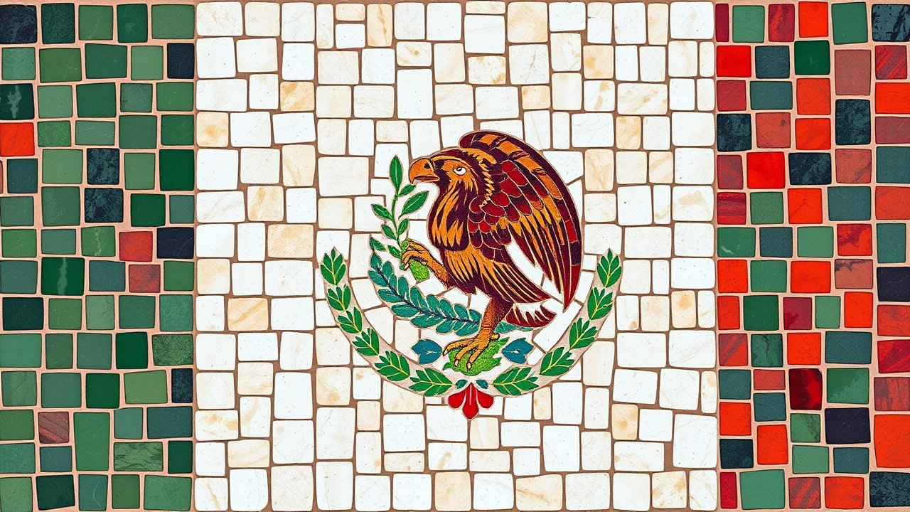 Flag of Mexico 🇲🇽 in mosaic tiles style