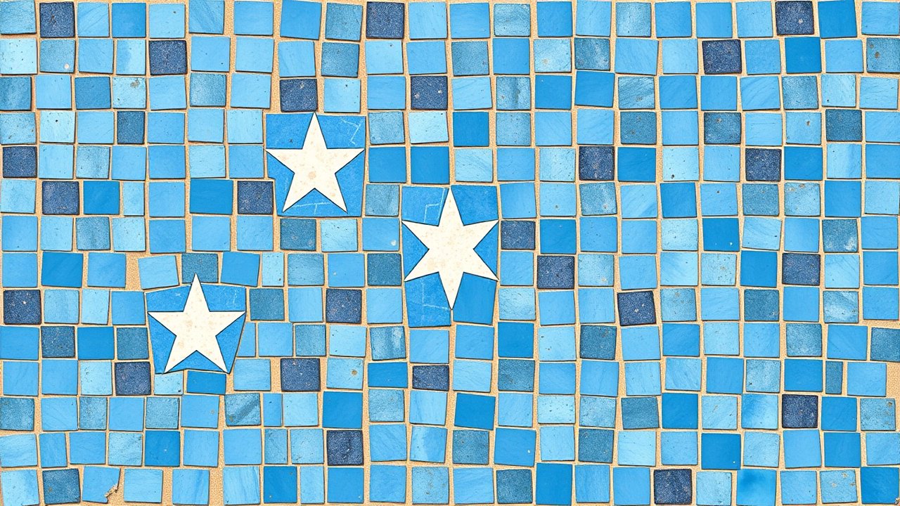 Flag of Micronesia 🇫🇲 in mosaic tiles style